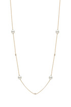 Classic Necklace, 18K Yellow Gold, Diamond & Pearl